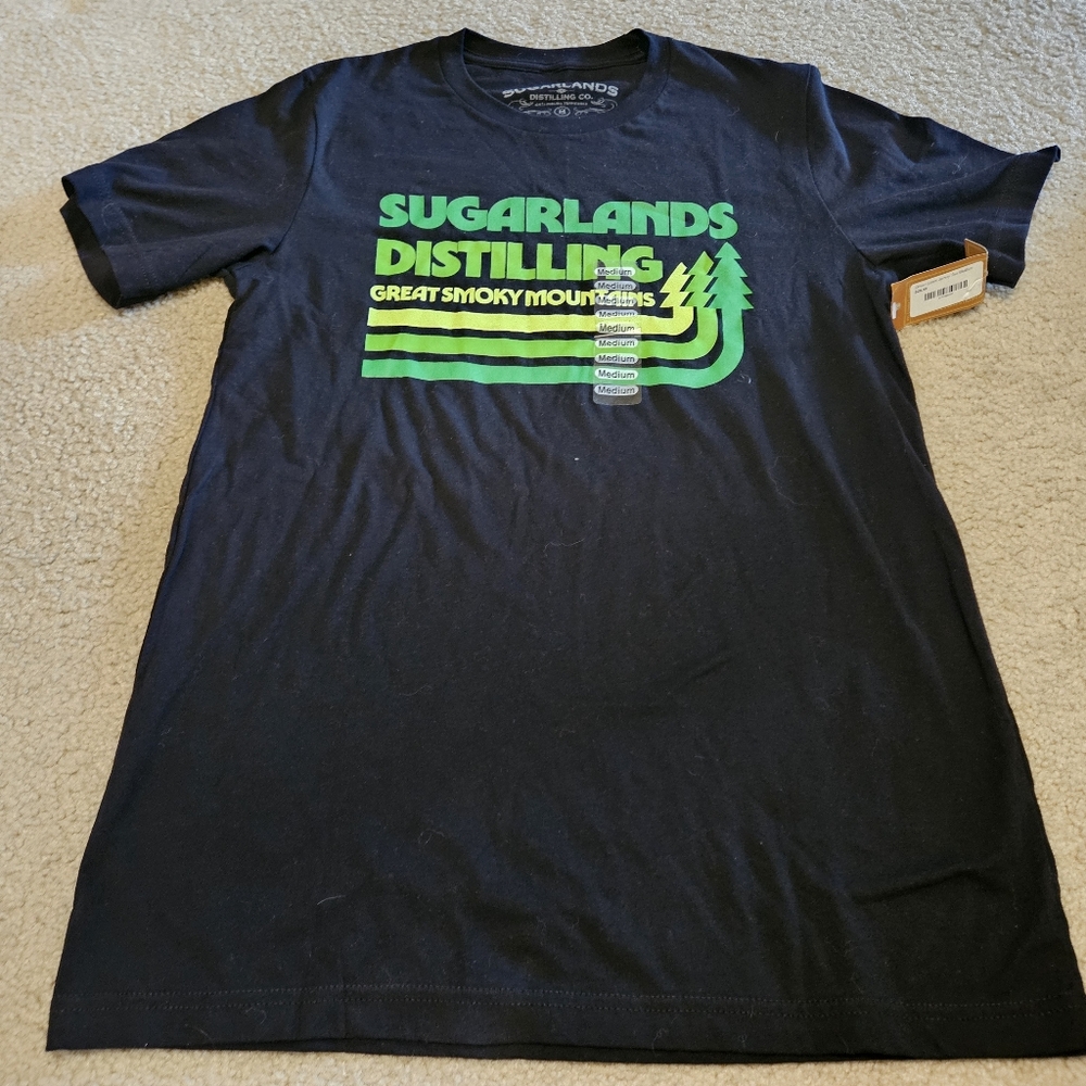 Sugarlands Distilling Moonshine Men;s Shirt M Whiskey Gatlinburg Tennessee Black